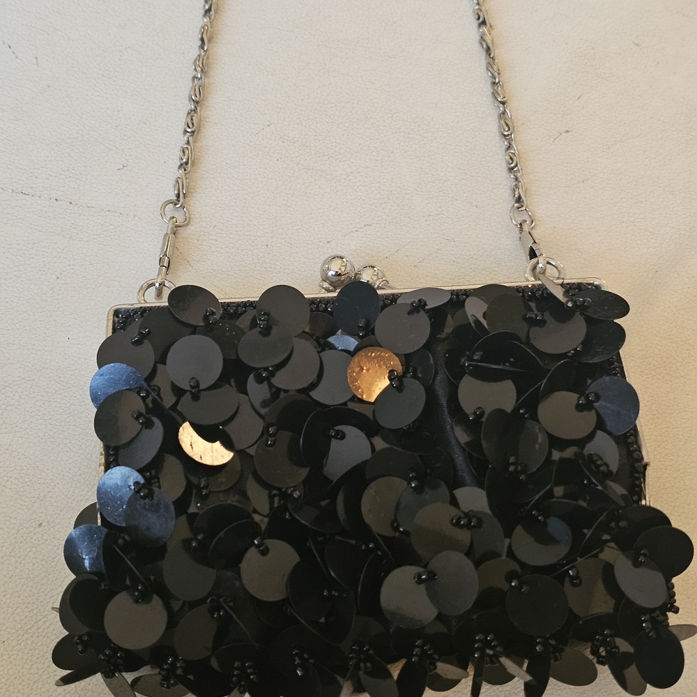 Black Sequin Evening Bag